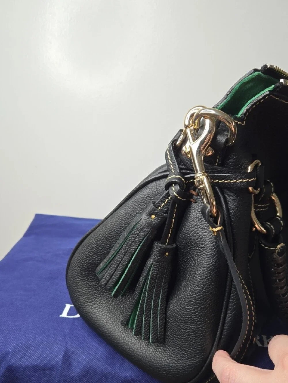 Dooney & Bourke Florentine Leather Satchel Black NWOT - Picture 6 of 11